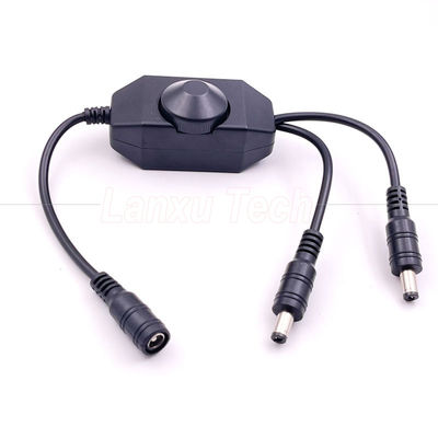 12v 1 Fêmea para Splitter 2 Homem Potência DC ligada e desligada Rotation Switch Controller LED Dimmer para lâmpada