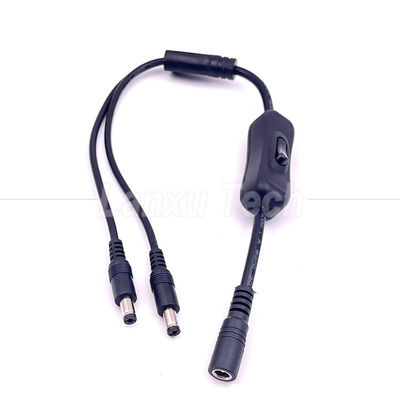 12v Splitter 1 Fêmea para 2 Machos DC Plug 5.5x2.1mm em off Switch Cord Cable para luz de lâmpada LED