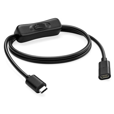 Homem para Mulher USB Tipo C para C Ligue e desligue Cable de extensão de carregamento de dados para telefone de lâmpada LED Raspberry Pi