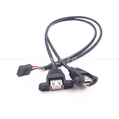 Dual USB Tipo A 2 portas de painel de montagem USB para Dupont conector cabo de fio