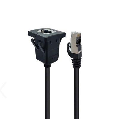 Cabo de extensão à prova d'água RJ45 com painel de montagem para carros, caminhões, barcos e motocicletas