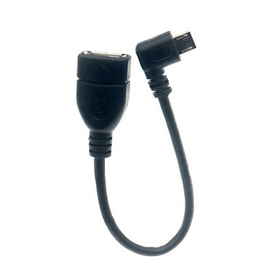 Portable Short 90 Degree Right Angle Micro V8 para USB Female Socket OTG Adapter Cable para Telefone e Laptop