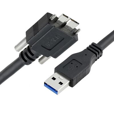Super velocidade de dados 5Gbps painel de bloqueio de parafuso Monte Micro B 3.0 para USB 3.0 A cabo de extensão
