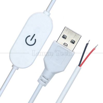 5V 1m ligado e desligado Controlador de interruptor USB para abrir fios Cable End Touch Dimmer para 3w 5w Led Strip Light Lamp