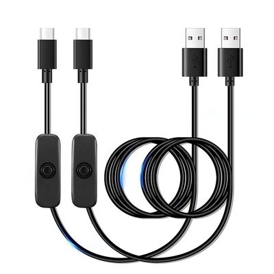1m 5V 3A cabo de alimentação de carregador USB tipo C com interruptor ON OFF para Raspberry Pi