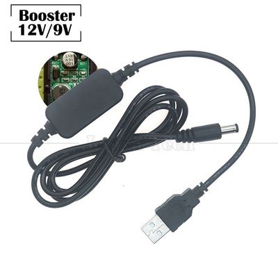 USB de alta potência para DC 5.5x2.1mm Jack 12V 9V Output Booster Converter Adaptador Cable para Wifi Router Modem Led Strip GPS