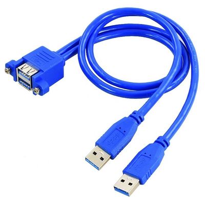 Dual Tipo A de macho para montador de painel feminino USB 3.0 cabo de extensão