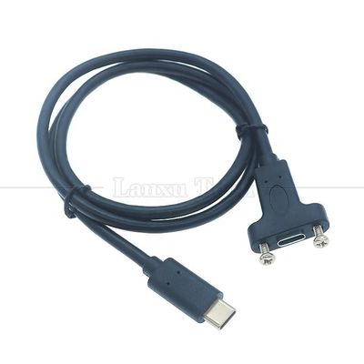 Personalização USB3.1 Gen2 parafusos de bloqueio de estribo USB Tipo C 3.1 cabo de extensão de montagem de painel