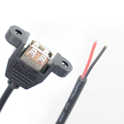 Montar painel personalizado USB Tipo A Fêmea para abrir cabos de extremidade nua
