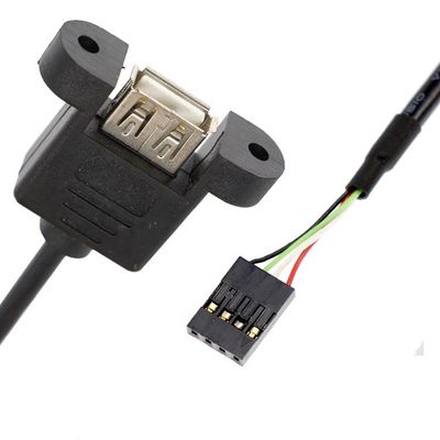 Customização parafusos de bloqueio 1M 2M painel montado USB feminino um macho para Dupont cabo de conector