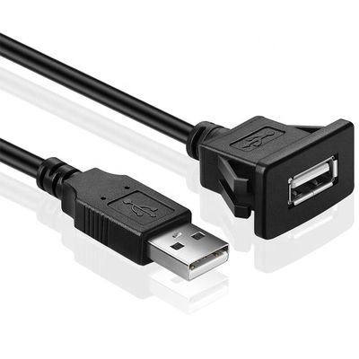 Snap Socket Painel de painel de controle de macho a fêmea USB Flush Mount Extension Cable