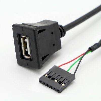 OEM Snap em USB Socket Panel Mount Cable com Dupont Terminal