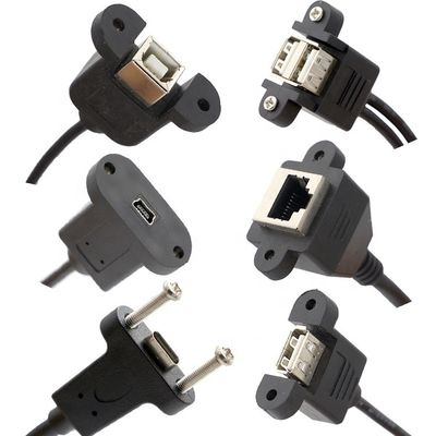 Cable de montagem de painel USB masculino-feminino