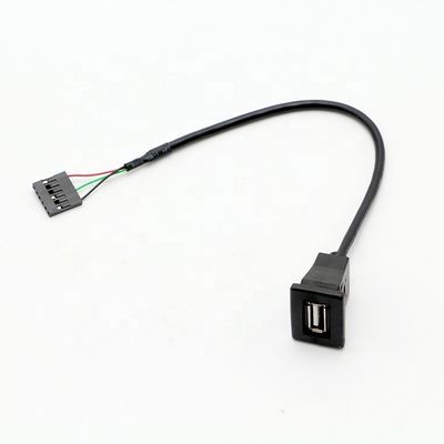 1M 2M 3M Snap em USB Socket Panel Mount Cable com 6 fios Dupont Terminal