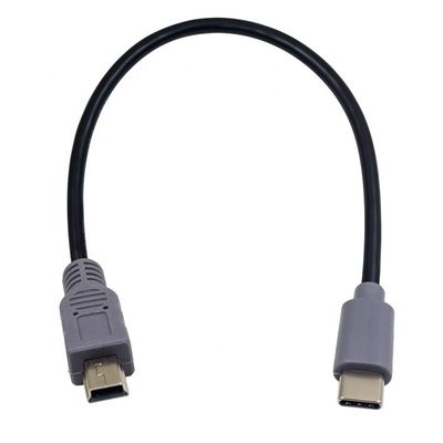 Carregamento de dados USB Tipo C para Mini 5 Pin USB OTG Adaptador Cable para câmera de vídeo telefone