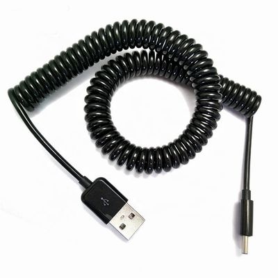 Custom Retrátil 1M 2M 3M Carregamento de dados em espiral em espiral Mini USB 5 PIN para cabo de carregador USB