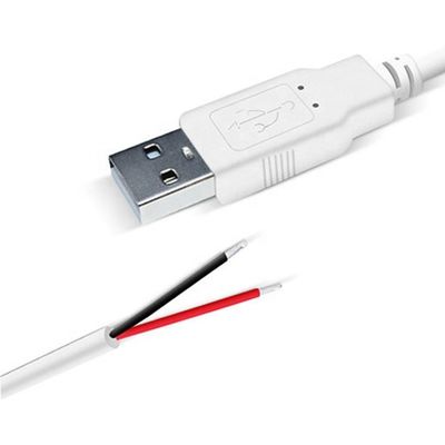 Customizado 1m 2m 3m Branco USB A macho para o fim aberto