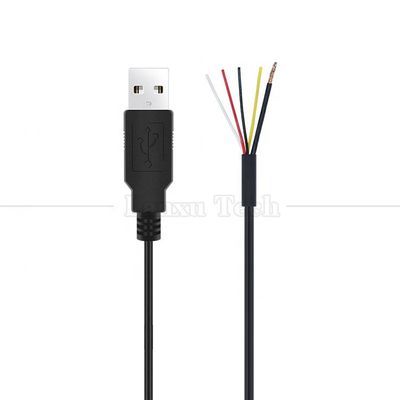 Escudo USB de macho a 4 fios nus cabo de rabo de porco de ponta aberta