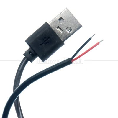 Alta qualidade 5V USB 2.0 um macho para abrir despojado nu fios de 2 pinos fim cabo Pigtail para lâmpada LED Light Strip