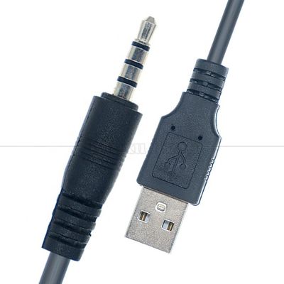 1M USB para 3,5mm 4 polos DC Audio Jack Cable de extensão para alto-falante de carro
