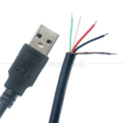 Fabricação por encomenda USB A macho a despojado fio nu cabo de rabo de porco de ponta aberta