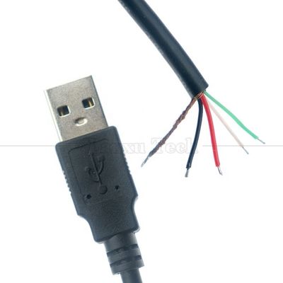 Shield personalizado USB 2.0 um macho para fios despojados cabo de rabo de porco de ponta aberta