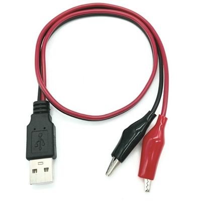 Crocodile Clamps Alligator Clip para USB Um fio de teste macho Adaptador de cabo para circuito de teste