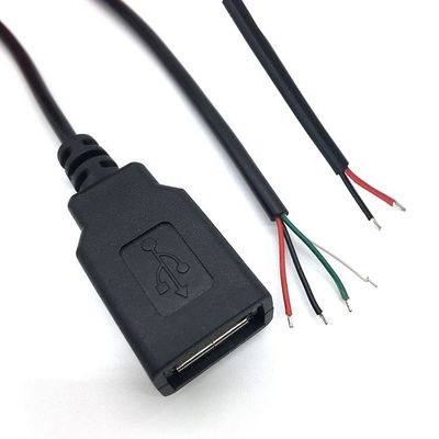 Homem Mulher USB 2.0 Tipo A Plug to Free End Embalagem de cabo de carregador de fio de porco aberto para tira LED