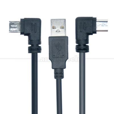 90 graus ângulo direito Micro B macho para USB Tipo A macho cabo de carregador de dados de extensão para tablet