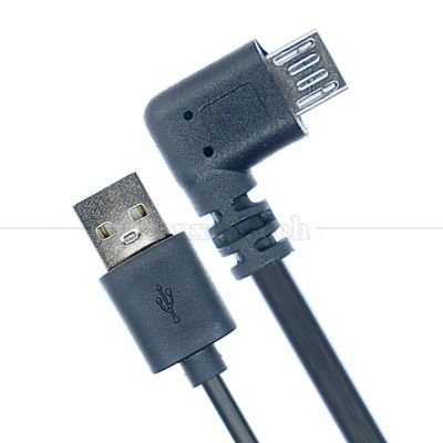 90 graus ângulo reto USB para Micro B cabo de carregador de dados para telefone tablet câmera digital GPS