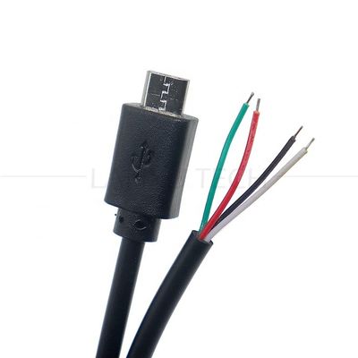 OEM Custom Micro B V8 5 Pin USB macho para abrir Pigtail cabos nus