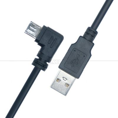 Personalização 1m 2m 3m 90 graus ângulo direito Micro B V8 conector para USB extensão cabo de carregador de dados