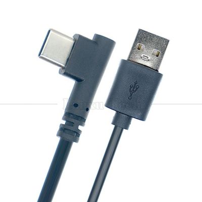Alta qualidade 1M 2M 3M 5M 2A 24AWG 90 graus ângulo direito cabo USB tipo C para telefone tablet câmera
