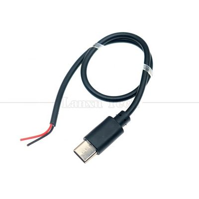 Carregamento de dados personalizado 2 4 núcleos USB Tipo C Macho Fêmea para despojado cabo de fio aberto de ponta de porco