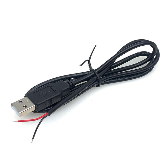 5V USB para abrir cabos de carregador de energia de cola de porco para lâmpada de luz de tira LED 6