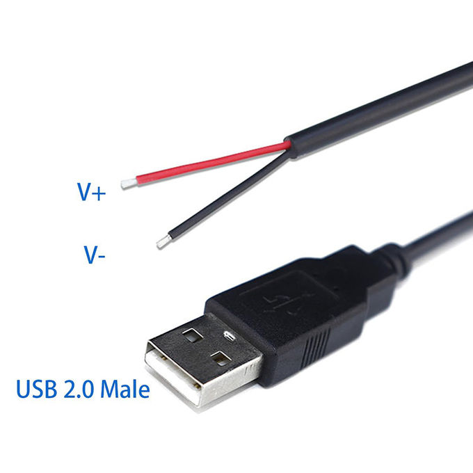 5V USB para abrir cabos de carregador de energia de cola de porco para lâmpada de luz de tira LED 3
