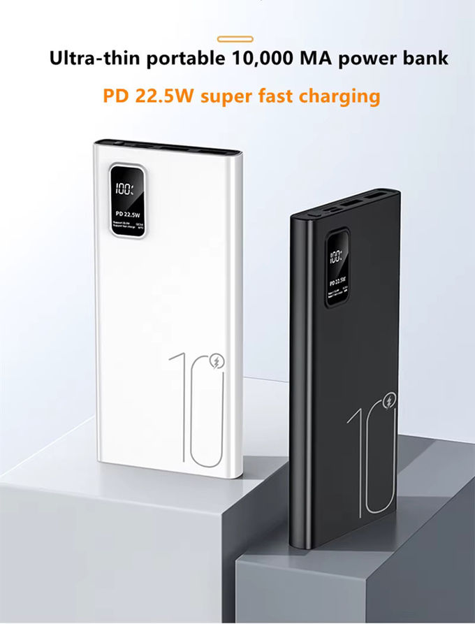 Outdoor Portable 10000mah PowerBank LED Display PD QC3.0 22.5W Carregamento Rápido Slim Power Banks 10000mAh Carregador USB-C para iphone 15 1
